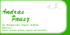 andras pausz business card